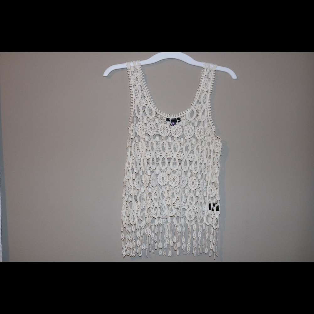 white see through crop top